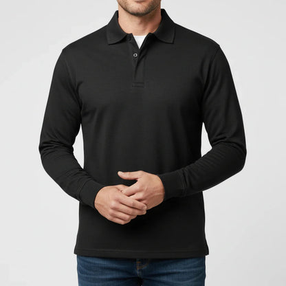Herren Langarm-Poloshirt mit Knopfleiste-Shirts for men-Alpenkind