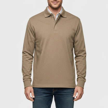 Herren Langarm-Poloshirt mit Knopfleiste-Shirts for men-Alpenkind