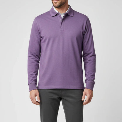 Herren Langarm-Poloshirt mit Knopfleiste-Shirts for men-Alpenkind