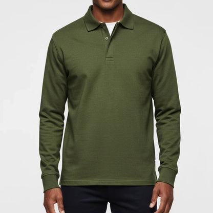 Herren Langarm-Poloshirt mit Knopfleiste-Shirts for men-Alpenkind