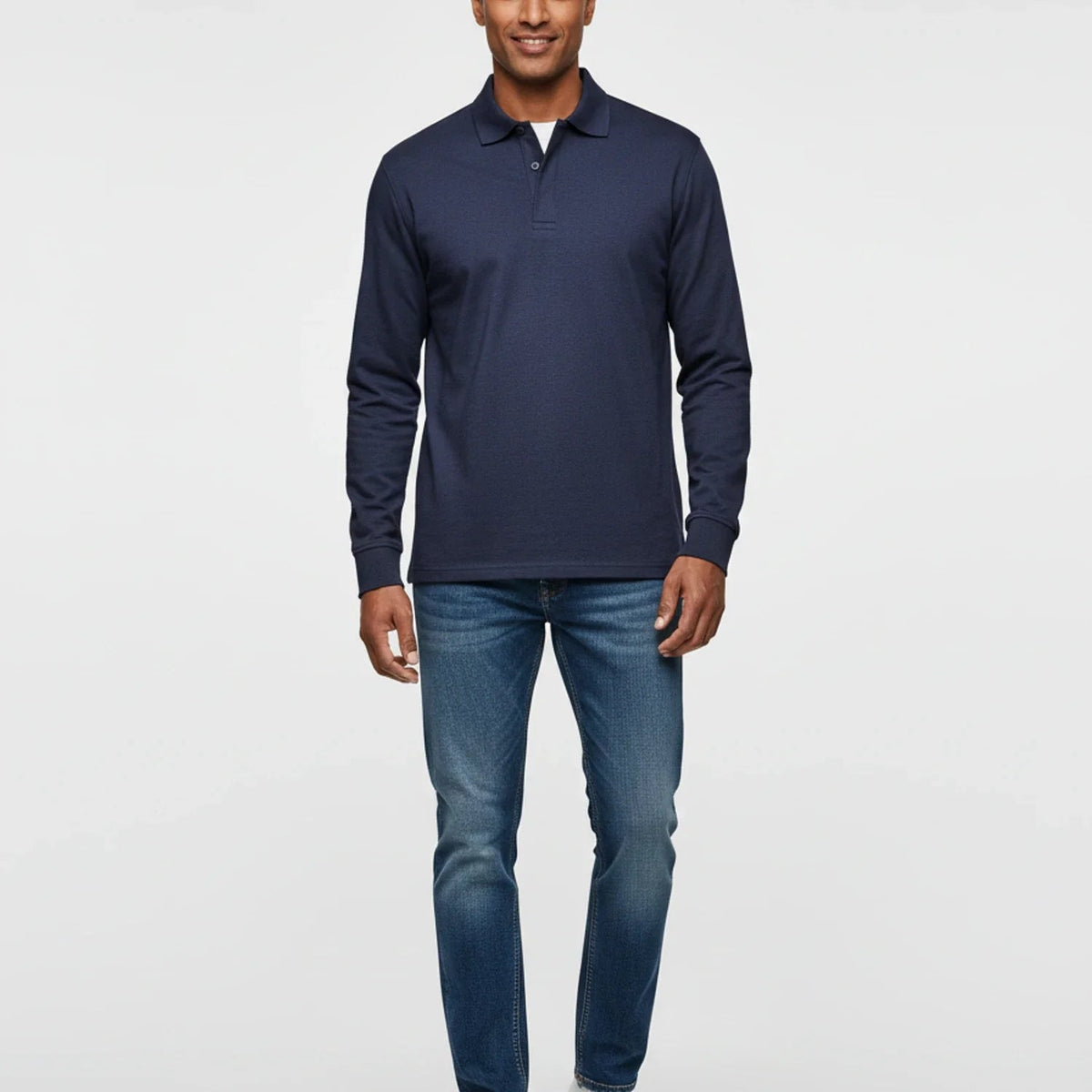 Herren Langarm-Poloshirt mit Knopfleiste-Shirts for men-Alpenkind