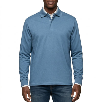 Herren Langarm-Poloshirt mit Knopfleiste-Shirts for men-Alpenkind