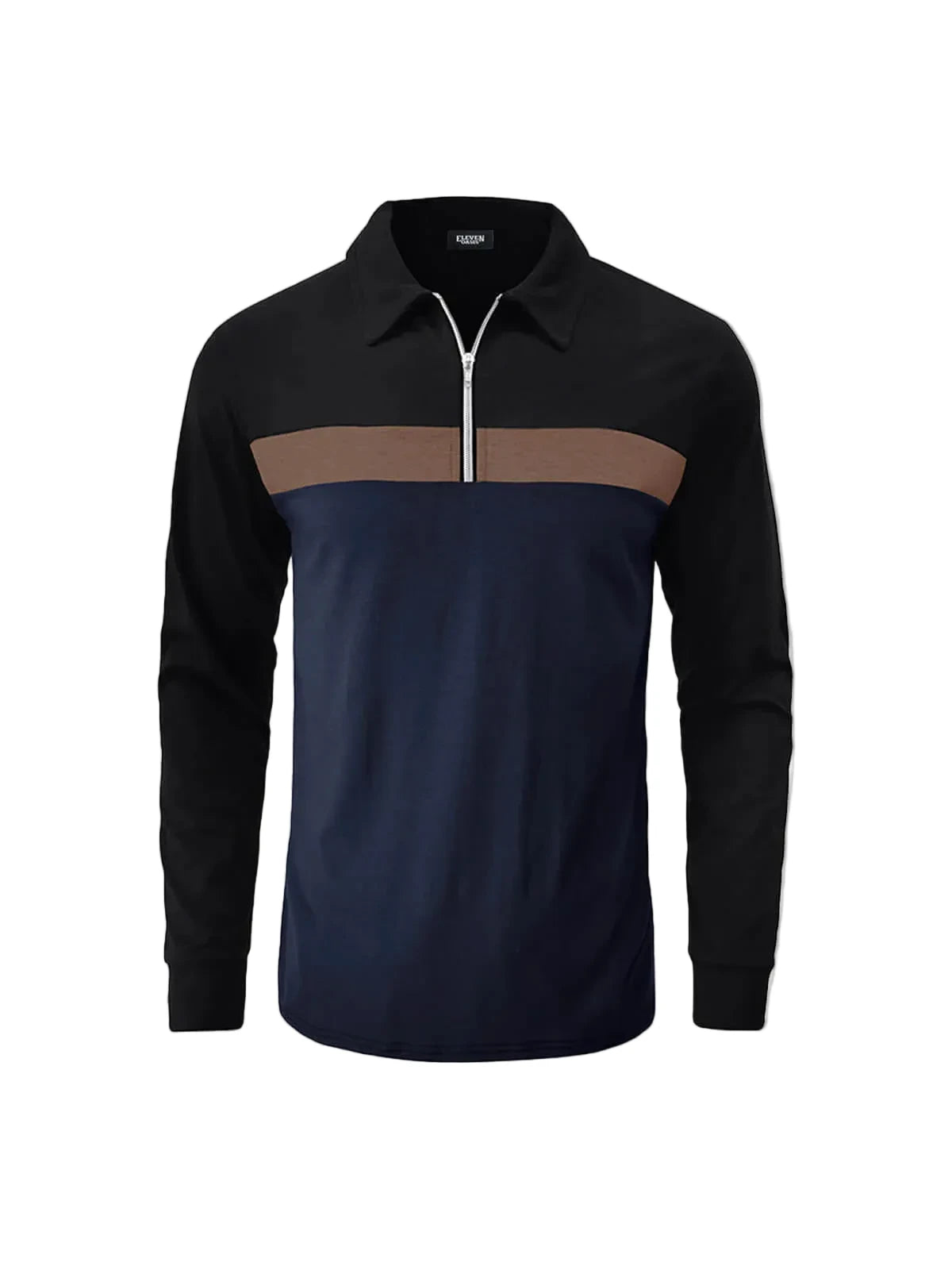 Herren Langarm Poloshirt mit Reißverschlussleiste-Men Sweaters-Alpenkind