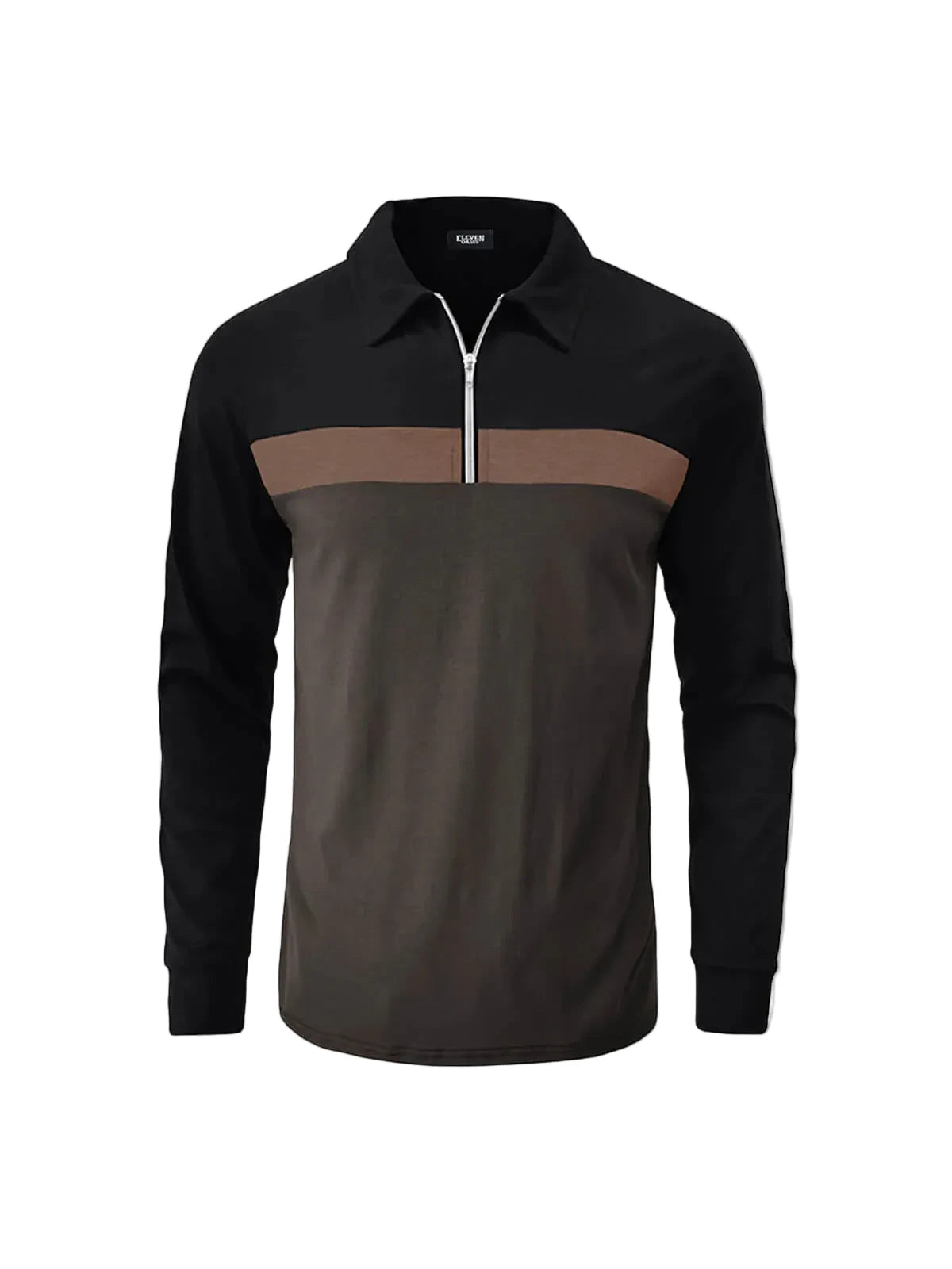 Herren Langarm Poloshirt mit Reißverschlussleiste-Men Sweaters-Alpenkind