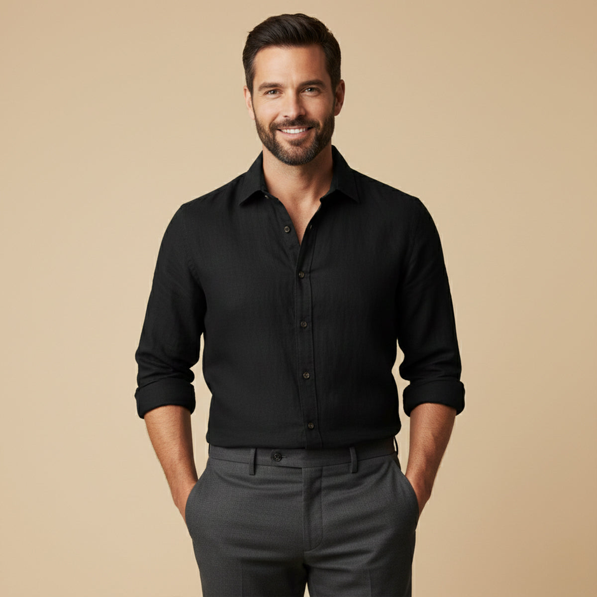 Herren Langarmhemd mit Knopfleiste-Women blouse-Alpenkind