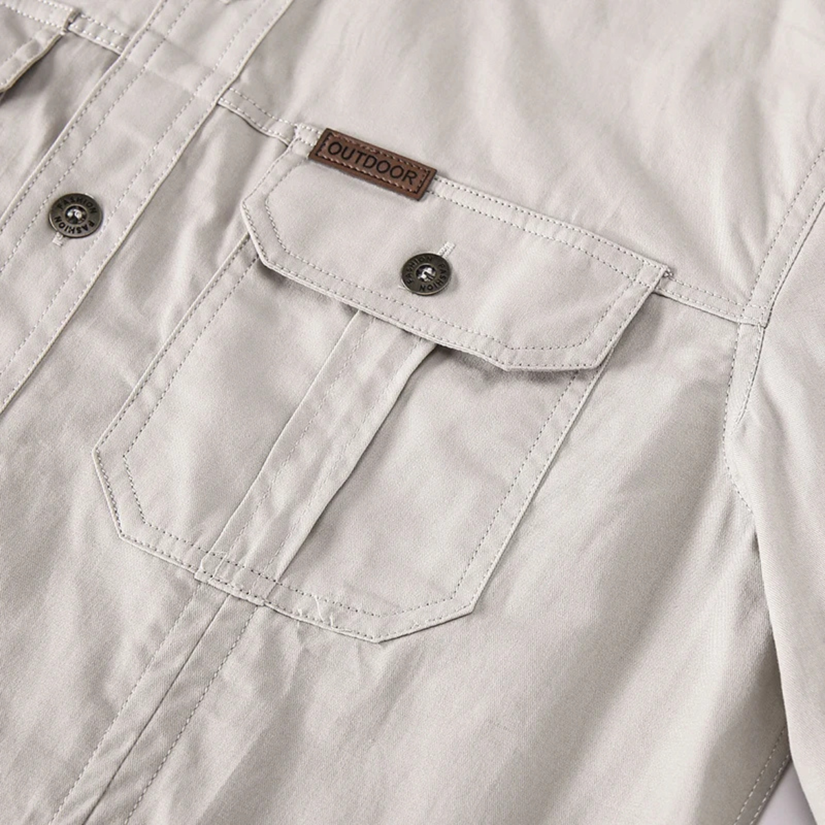 Herren-Langarmhemd mit Knopfleiste und Brusttaschen-Shirts for men-Alpenkind
