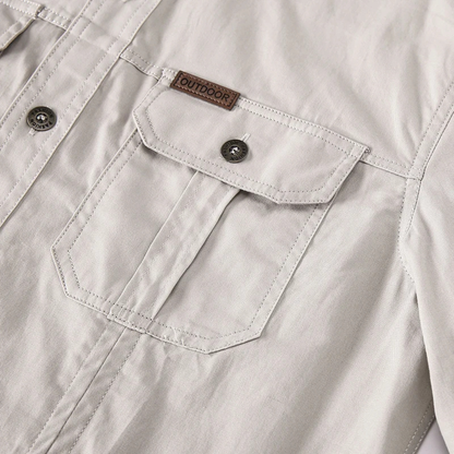 Herren-Langarmhemd mit Knopfleiste und Brusttaschen-Shirts for men-Alpenkind