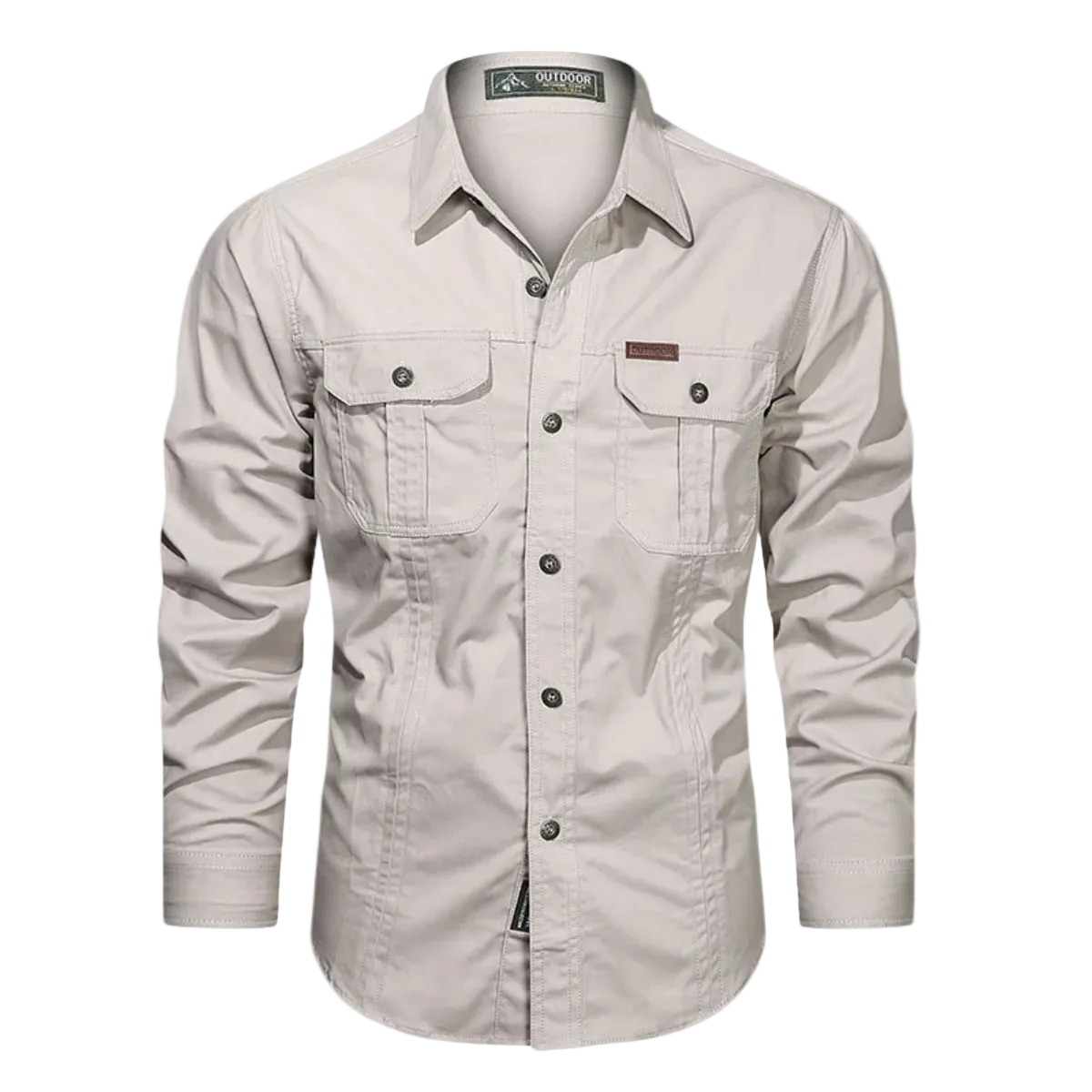 Herren-Langarmhemd mit Knopfleiste und Brusttaschen-Shirts for men-Alpenkind