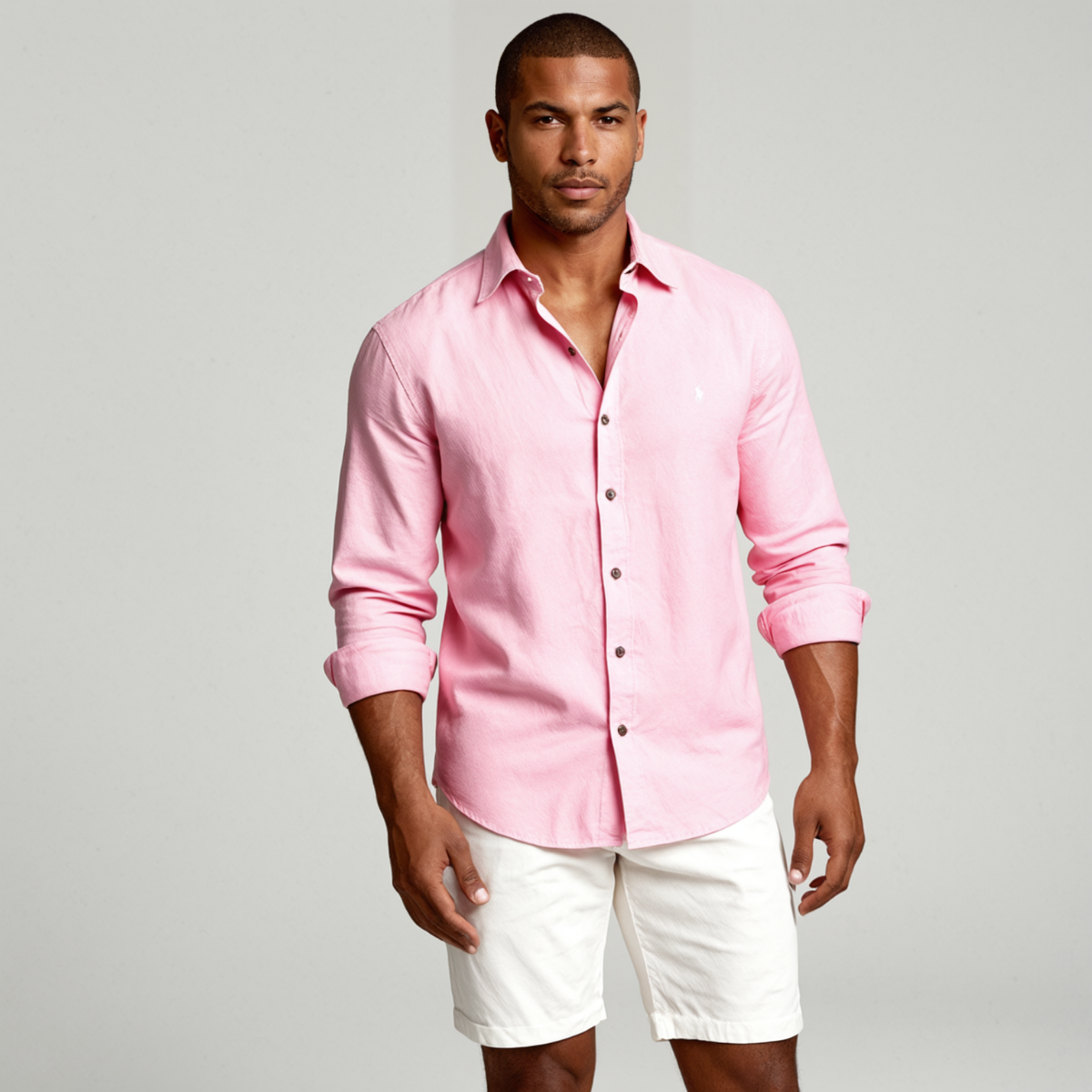 Herren-Langarmhemd mit Knopfleiste und Umlegekragen-Shirts for men-Alpenkind