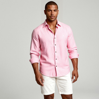 Herren-Langarmhemd mit Knopfleiste und Umlegekragen-Shirts for men-Alpenkind