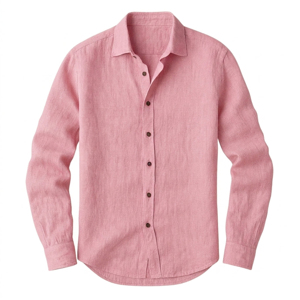 Herren-Langarmhemd mit Knopfleiste und Umlegekragen-Shirts for men-Alpenkind