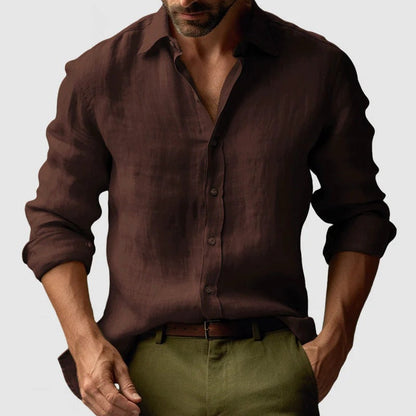 Herren-Langarmhemd mit Knopfleiste und Umlegekragen-Shirts for men-Alpenkind