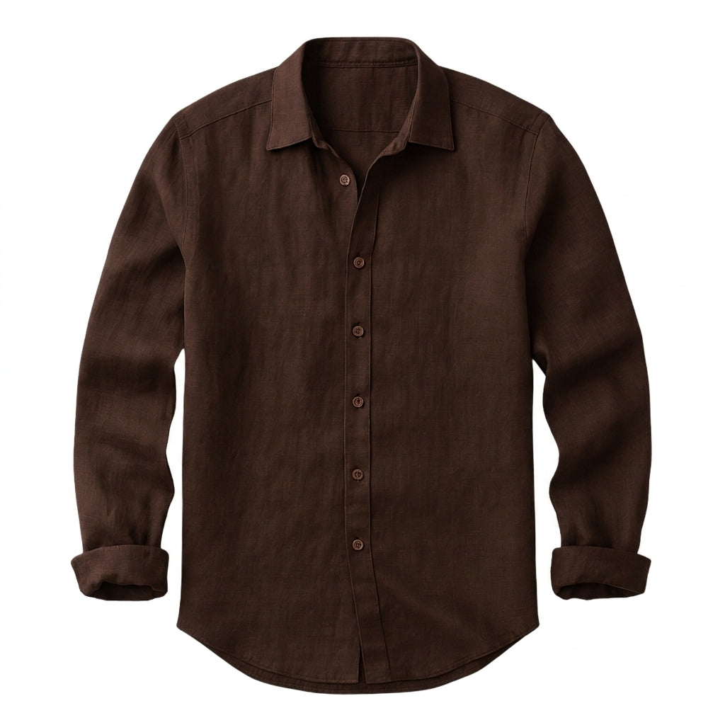 Herren-Langarmhemd mit Knopfleiste und Umlegekragen-Shirts for men-Alpenkind