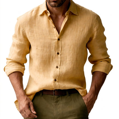 Herren-Langarmhemd mit Knopfleiste und Umlegekragen-Shirts for men-Alpenkind