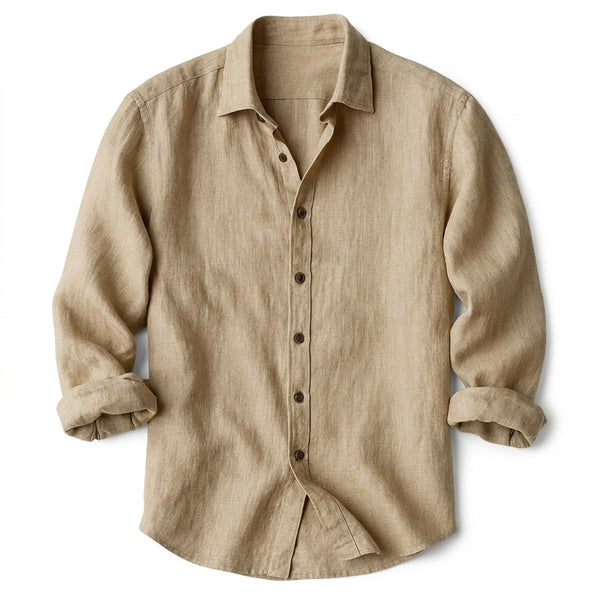 Herren-Langarmhemd mit Knopfleiste und Umlegekragen-Shirts for men-Alpenkind