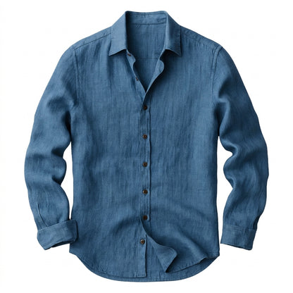 Herren-Langarmhemd mit Knopfleiste und Umlegekragen-Shirts for men-Alpenkind