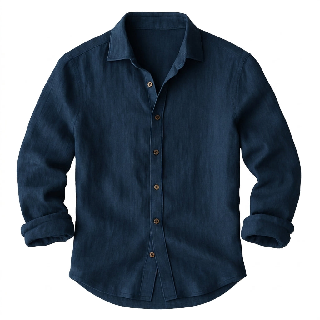 Herren-Langarmhemd mit Knopfleiste und Umlegekragen-Shirts for men-Alpenkind