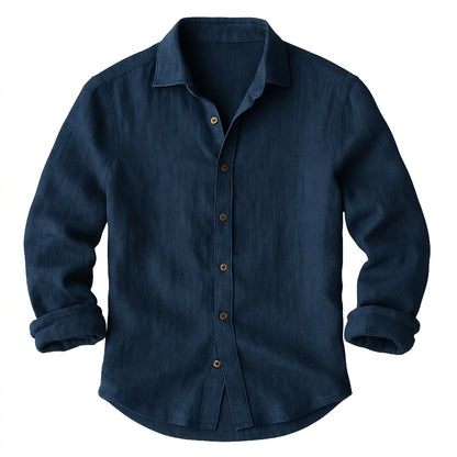 Herren-Langarmhemd mit Knopfleiste und Umlegekragen-Shirts for men-Alpenkind