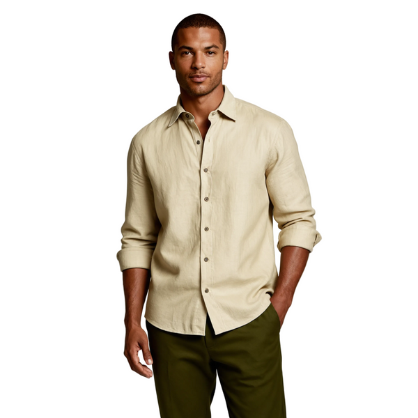 Herren-Langarmhemd mit Knopfleiste und Umlegekragen-Shirts for men-Alpenkind