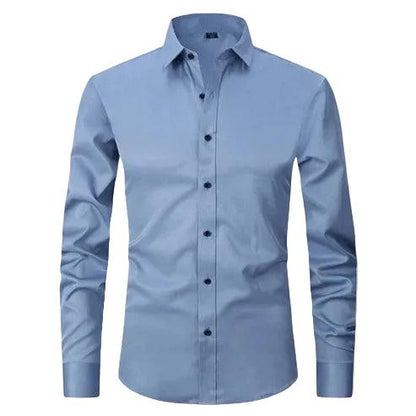 Herren-Langarmhemd mit Kragen und Knopfleiste-Men Shirt-Alpenkind