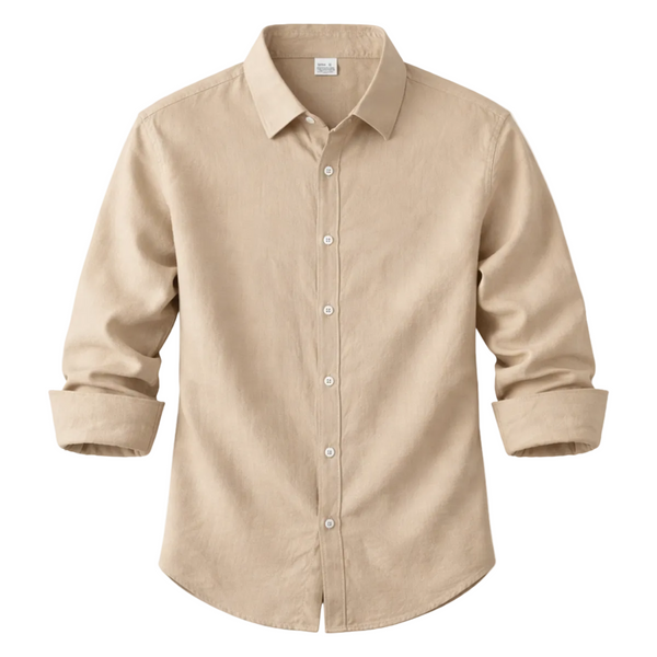 Herren Langarmhemd mit Kragen und Knopfleiste