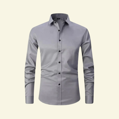 Herren Langarmhemd mit Kragen und Knopfleiste mit Kontrastknöpfen-Shirts for men-Alpenkind