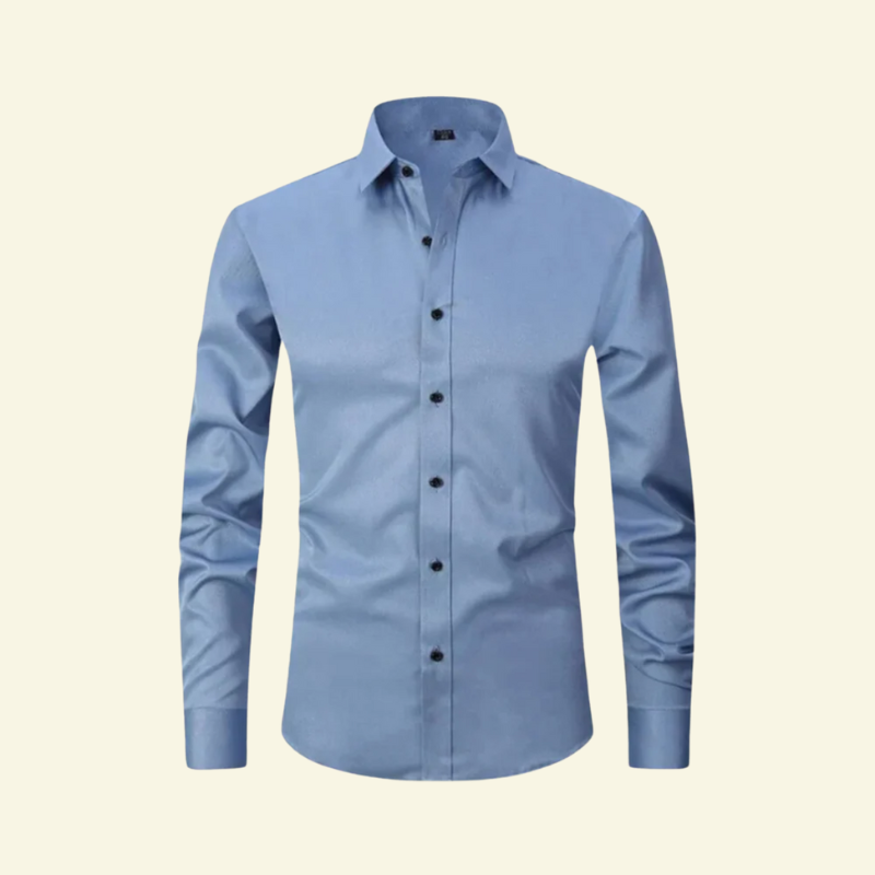 Herren Langarmhemd mit Kragen und Knopfleiste mit Kontrastknöpfen-Shirts for men-Alpenkind