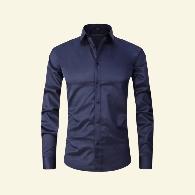 Herren Langarmhemd mit Kragen und Knopfleiste mit Kontrastknöpfen-Shirts for men-Alpenkind