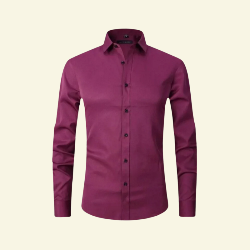 Herren Langarmhemd mit Kragen und Knopfleiste mit Kontrastknöpfen-Shirts for men-Alpenkind