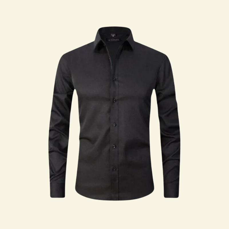 Herren Langarmhemd mit Kragen und Knopfleiste mit Kontrastknöpfen-Shirts for men-Alpenkind