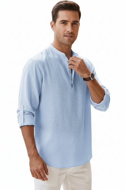 Herren Langarmhemd mit Stehkragen-Shirts for men-Alpenkind