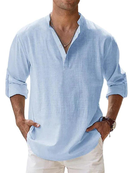 Herren Langarmhemd mit Stehkragen-Shirts for men-Alpenkind