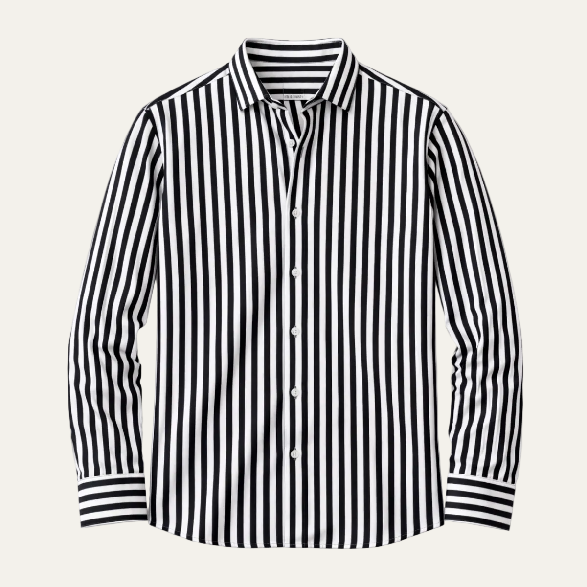 Herren Langarmhemd mit Streifenmuster und Knopfleiste