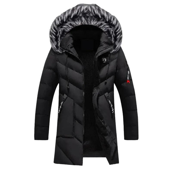 Herren Langer Steppmantel mit Kapuze-Men Outerwear-Alpenkind