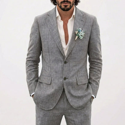 Herren-Leinenanzug mit fallendem Revers-Suits for men-Alpenkind