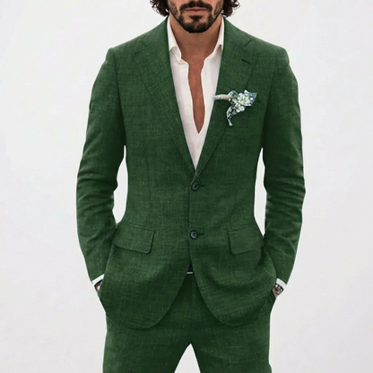 Herren-Leinenanzug mit fallendem Revers-Suits for men-Alpenkind
