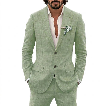 Herren-Leinenanzug mit fallendem Revers-Suits for men-Alpenkind
