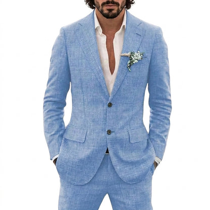 Herren-Leinenanzug mit fallendem Revers-Suits for men-Alpenkind