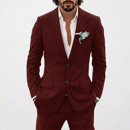 Herren-Leinenanzug mit fallendem Revers-Suits for men-Alpenkind