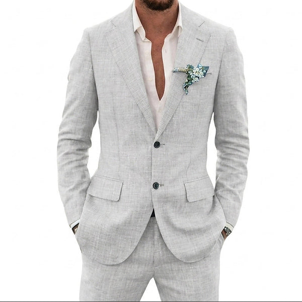Herren-Leinenanzug mit fallendem Revers-Suits for men-Alpenkind