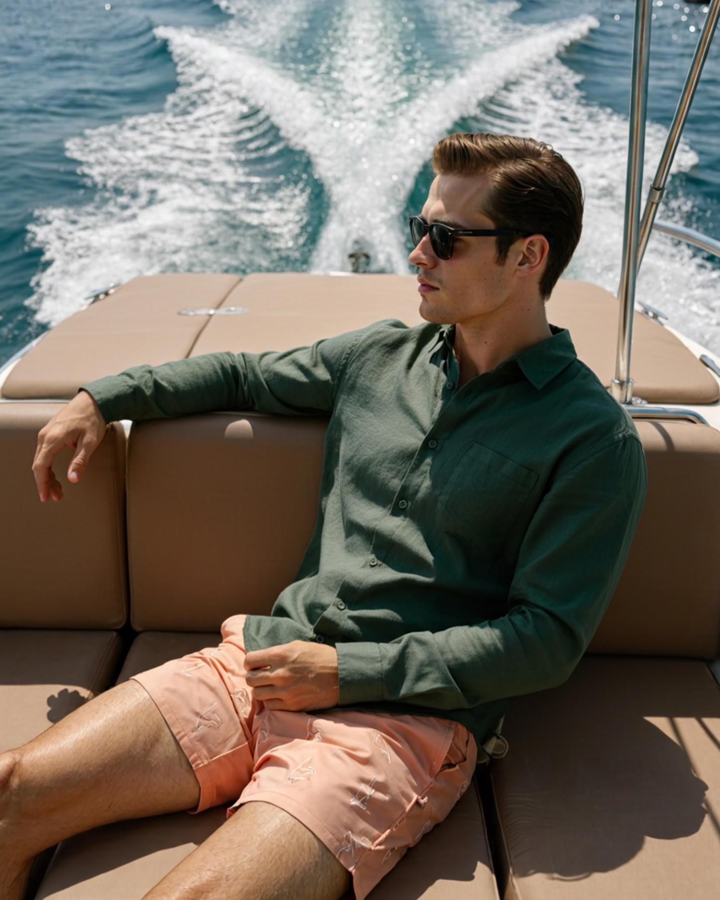 Herren-Leinenhemd mit langen Ärmeln und Tasche-Shirts for men-Alpenkind