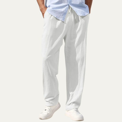 Herren-Leinenhose mit geradem Bein und Kordelzug-Pants for Men-Alpenkind