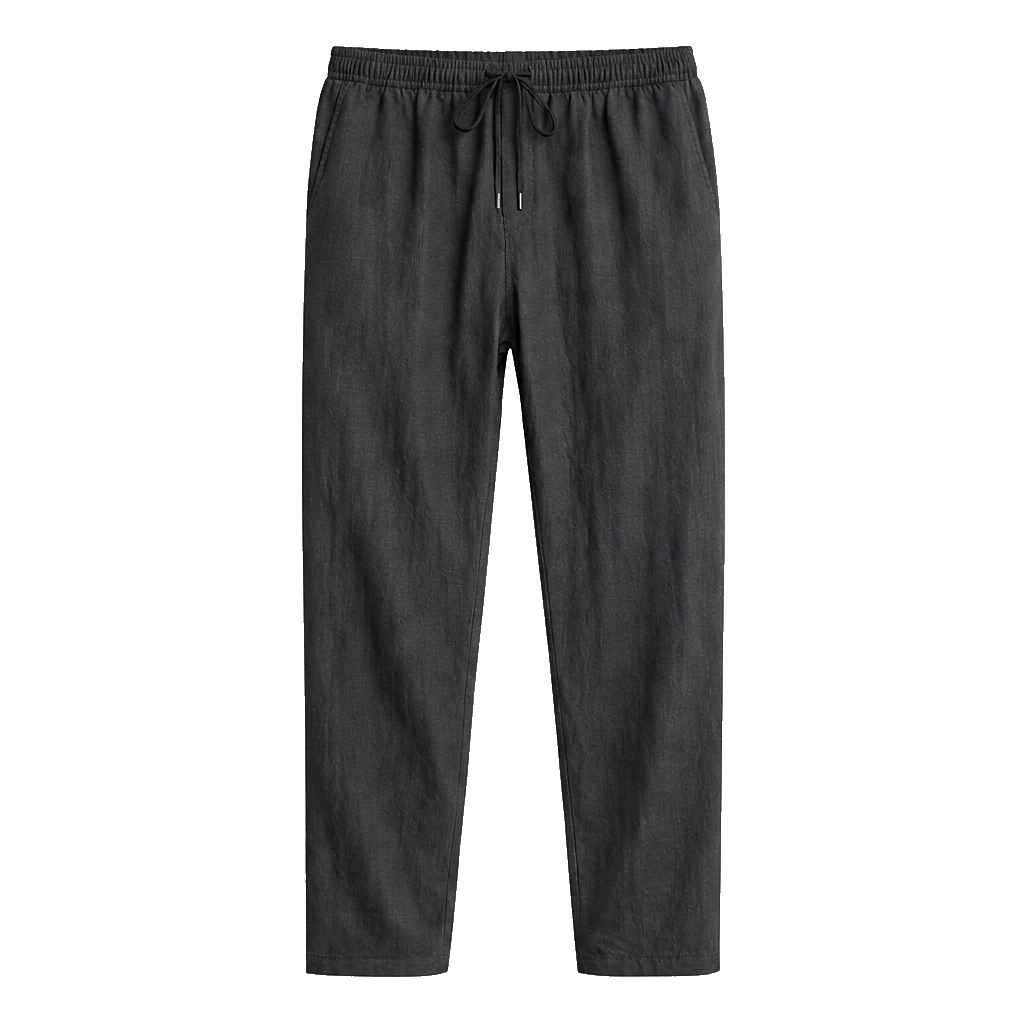 Herren-Leinenhose mit geradem Bein und Kordelzug-Pants for Men-Alpenkind