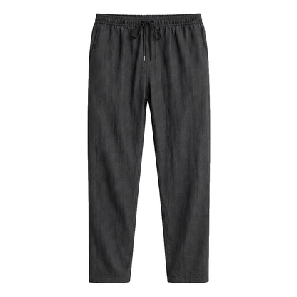 Herren-Leinenhose mit geradem Bein und Kordelzug-Pants for Men-Alpenkind