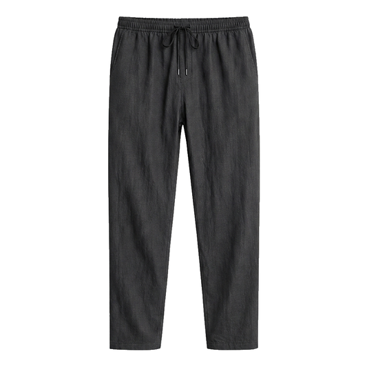 Herren-Leinenhose mit geradem Bein und Kordelzug-Pants for Men-Alpenkind