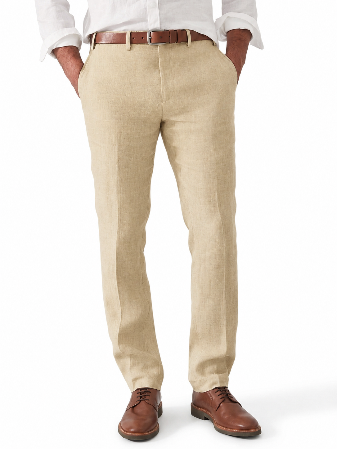 Herren-Leinenhose mit Gürtelschlaufen-Pants for Men-Alpenkind