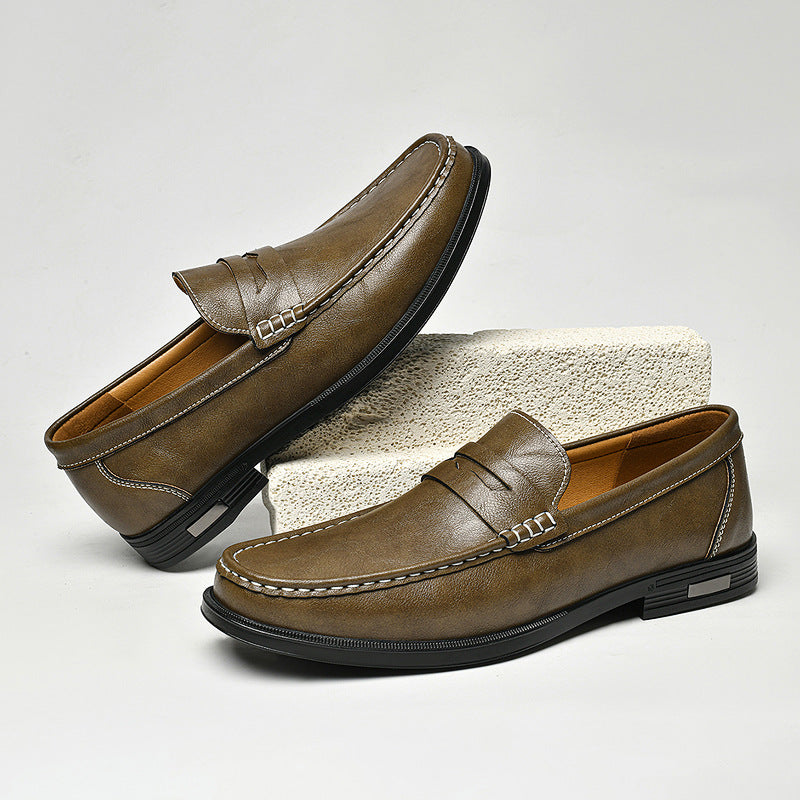 Herren-Loafer mit Mokassin-Naht und Kontrastnähten-Footwear for men-Alpenkind