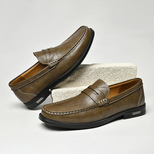 Herren-Loafer mit Mokassin-Naht und Kontrastnähten-Footwear for men-Alpenkind