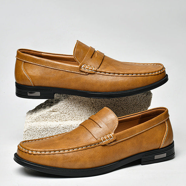 Herren-Loafer mit Mokassin-Naht und Kontrastnähten-Footwear for men-Alpenkind