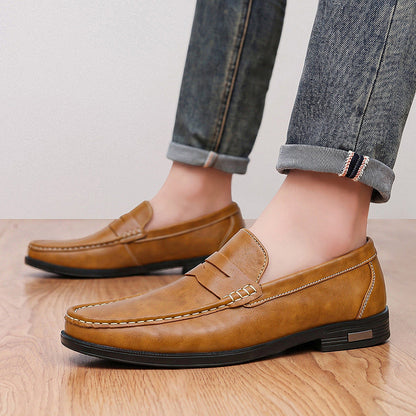 Herren-Loafer mit Mokassin-Naht und Kontrastnähten-Footwear for men-Alpenkind